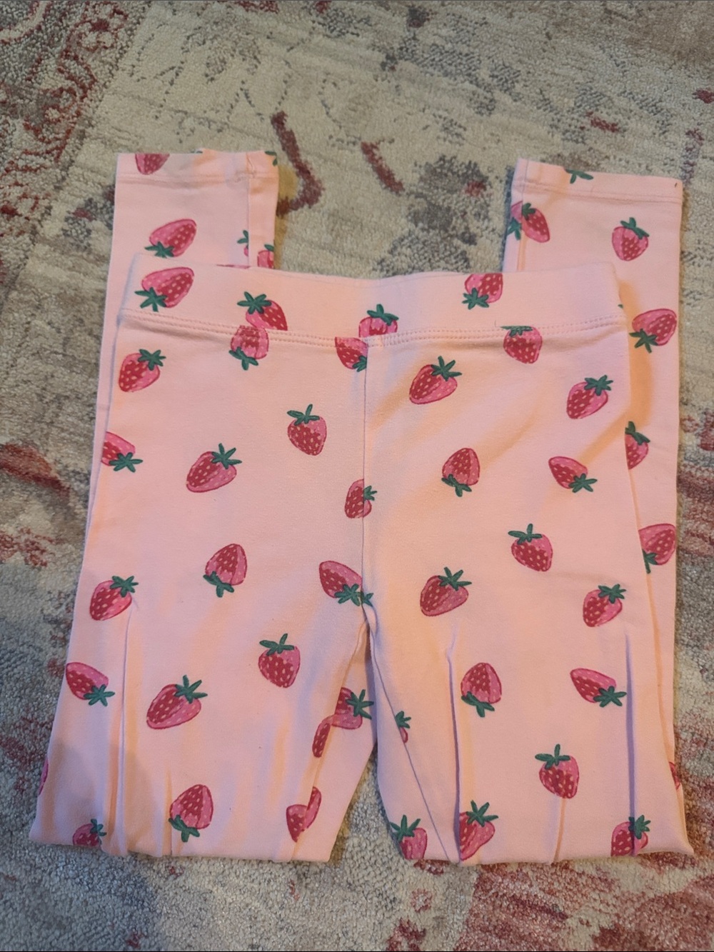 Crewcuts Pink Strawberry-Print Girls' Leggings